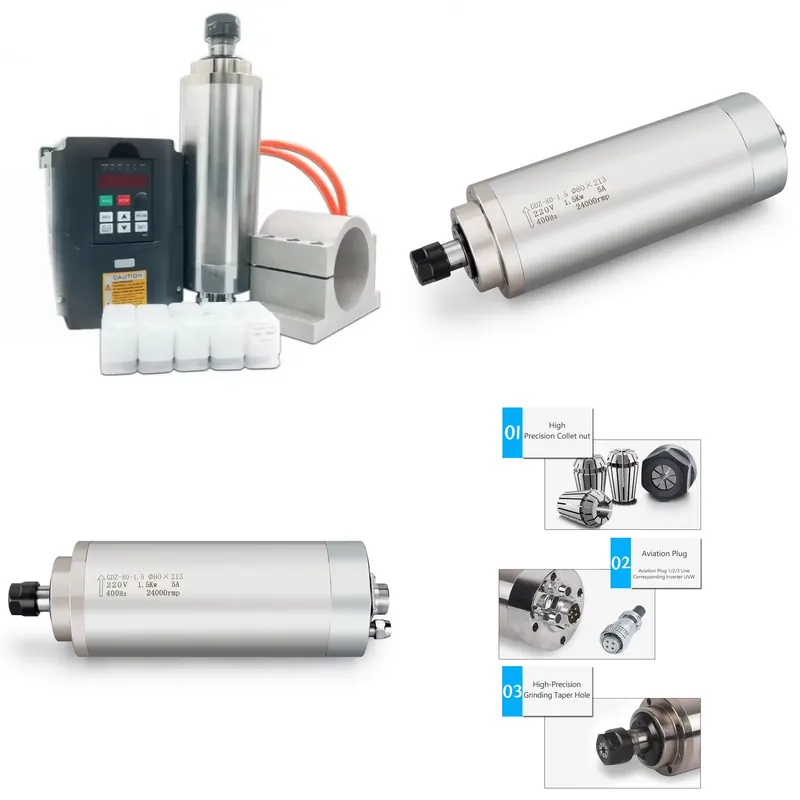 Water Cooled Spindle - 2026 HOTラウンドタイプ65mm 80mm 24000RPM 1.5kw 1500W