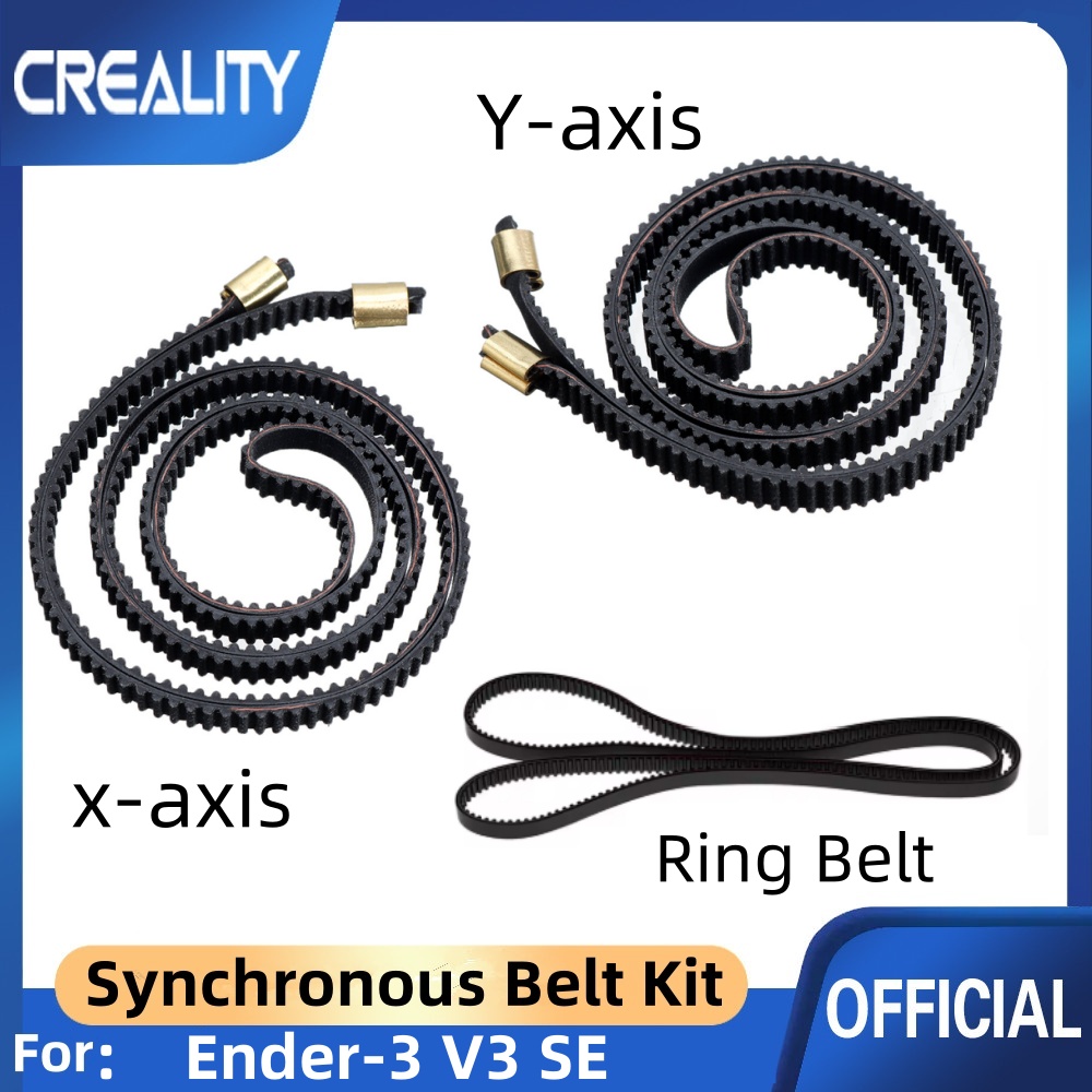 Gt2 Belt - Creality Ender-3 V3 SE X+Y 軸とリングベルトゴム黒