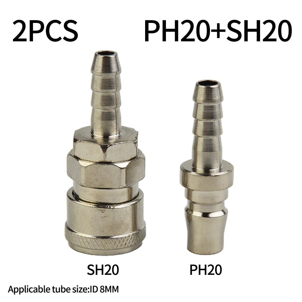 Coupling 8Mm - 2 個エアラインホース継手 SH20 PH20 クイックリリースカップリングカプラーバヨネットコネクタ 8