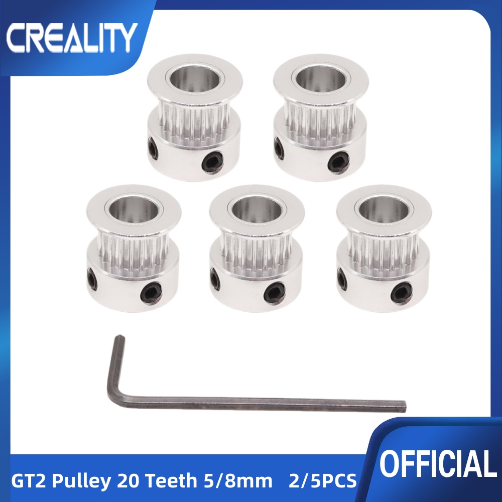 Gt2 Pulley - プーリータイミングgt2,3Dプリンター用,20歯,ボア5mm,幅6mm,アルミホイール,2/5個