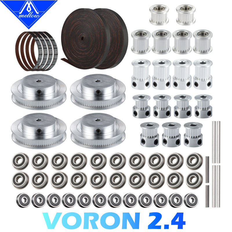 Gt2 Pulley - Mellow-モーションキットvoron 2.4,gt2 LL-2GT,タイミングベルト,2gt歯,プーリーベアリング,625 f695,部品