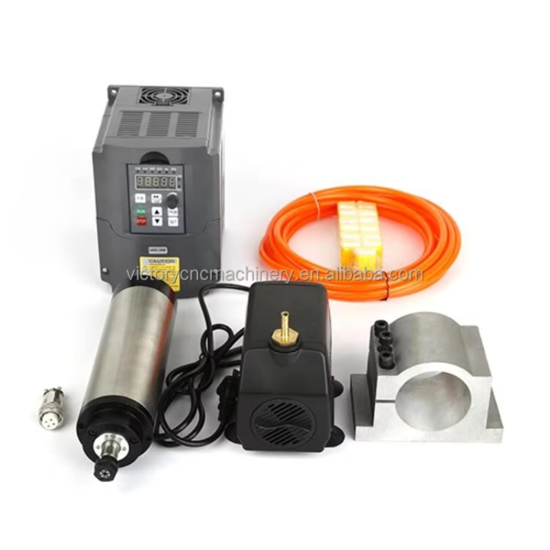 Water Cooled Spindle - 水冷工作機械スピンドルキット 1.5KW インバーター 65mm クランプ 75W