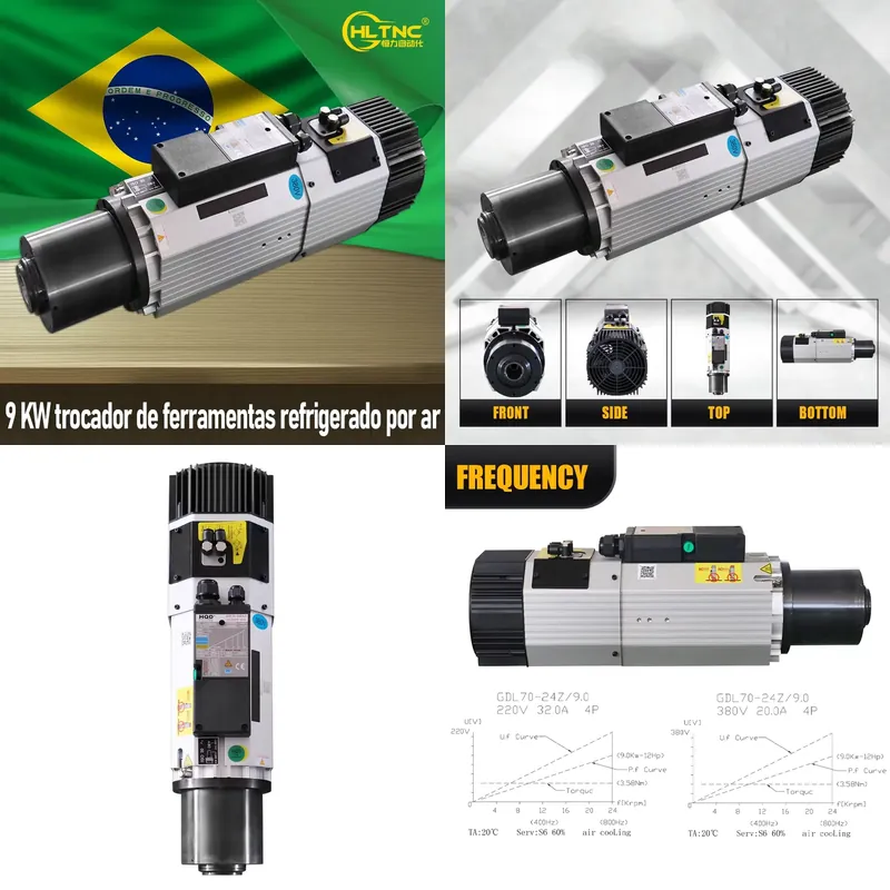 Cnc Router - AP01 9KW ISO30空冷式ATCスピンドルモーター 220V 380V 24000RPM