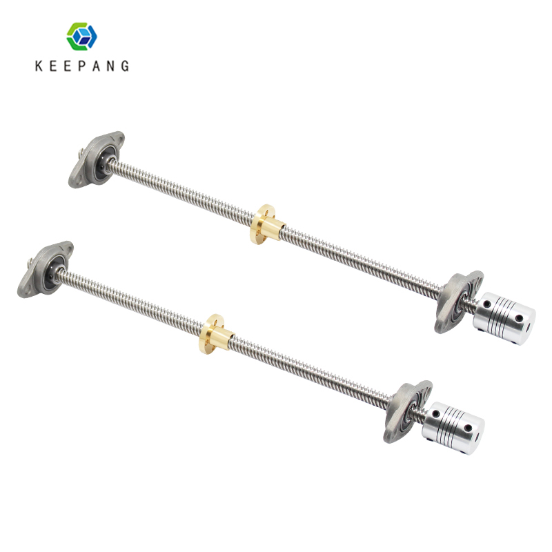Lead Screw 8Mm - 1セット8ミリメートルT8リードスクリュー100 150 200 300 400ミリメートル銅ナット2個KFL08ベアリングブラケット5 8ミリメートルカップに3Dプリンタリードスクリュー
