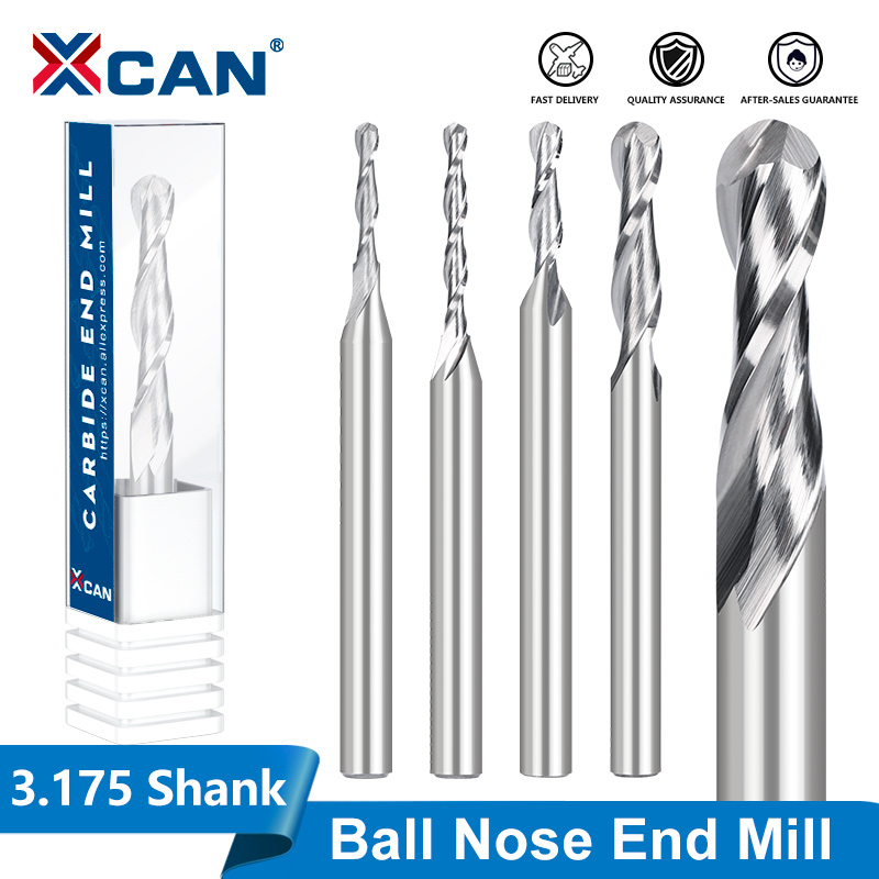 End Mill Set - Xcan 3.175シャンクボールノーズミリングカッター0.8-3.175ミリメートル径のcncルータービット超硬エンドミル木工フライス工具