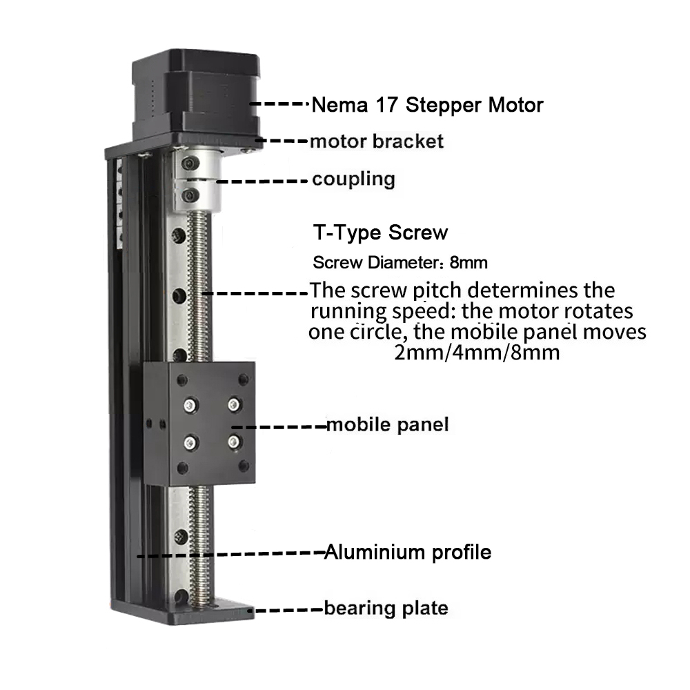 T タイプ スライド ステージ リニア ステージ Nema1 - Linear Rod 8Mm のレビューと価格