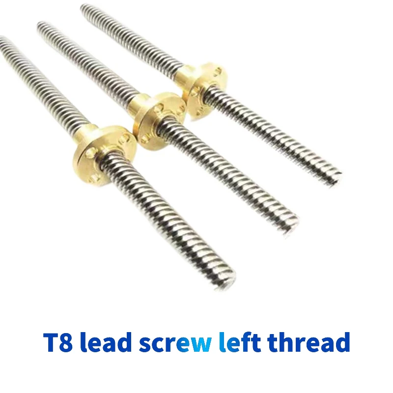 304ステンレス鋼t8左側リードスクリュー、台形ねじ、逆銅ナ - Lead Screw 8Mm のレビューと価格