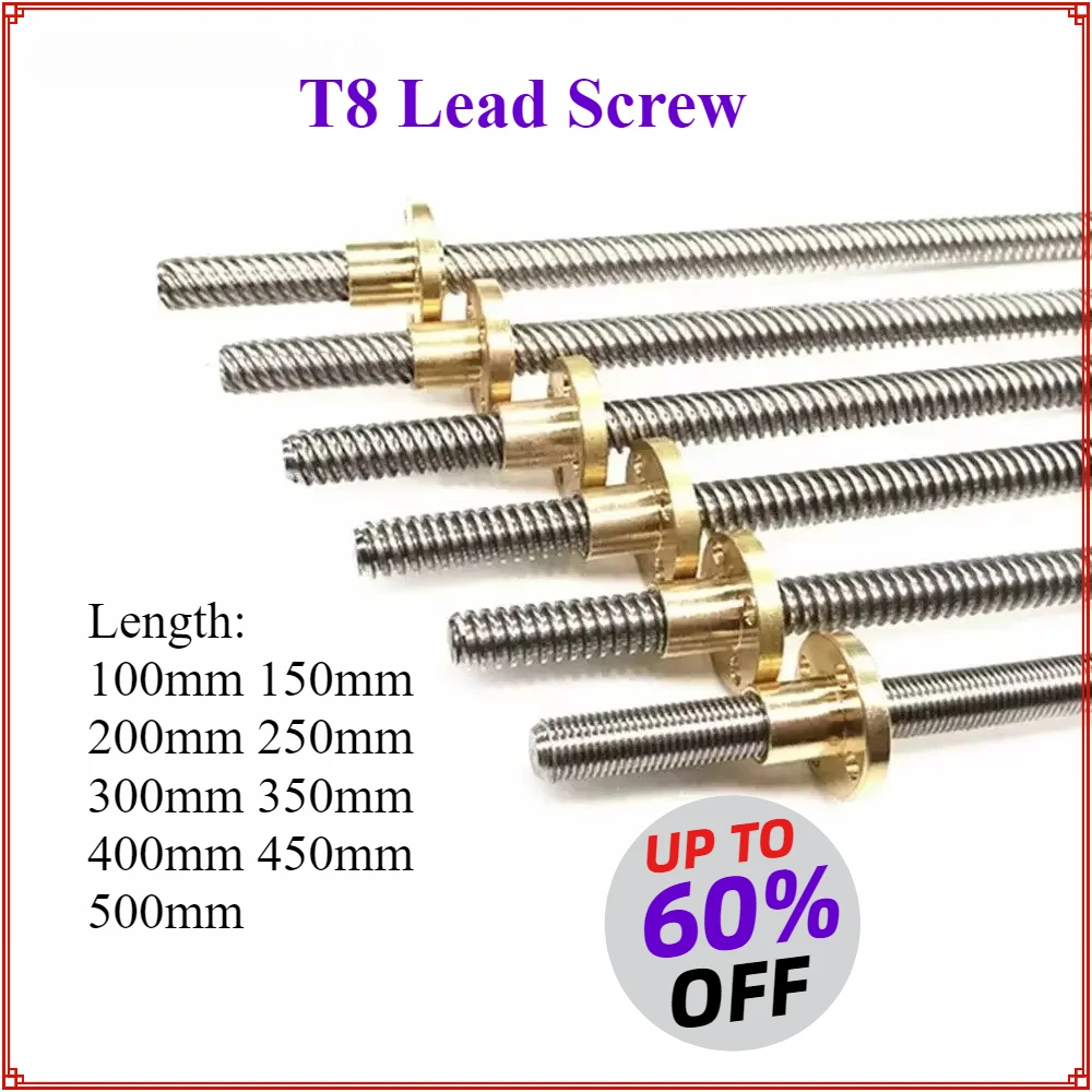 T8リードスクリューロッド、リードピッチ8mm、外径8mm、 - Lead Screw 8Mm のレビューと価格