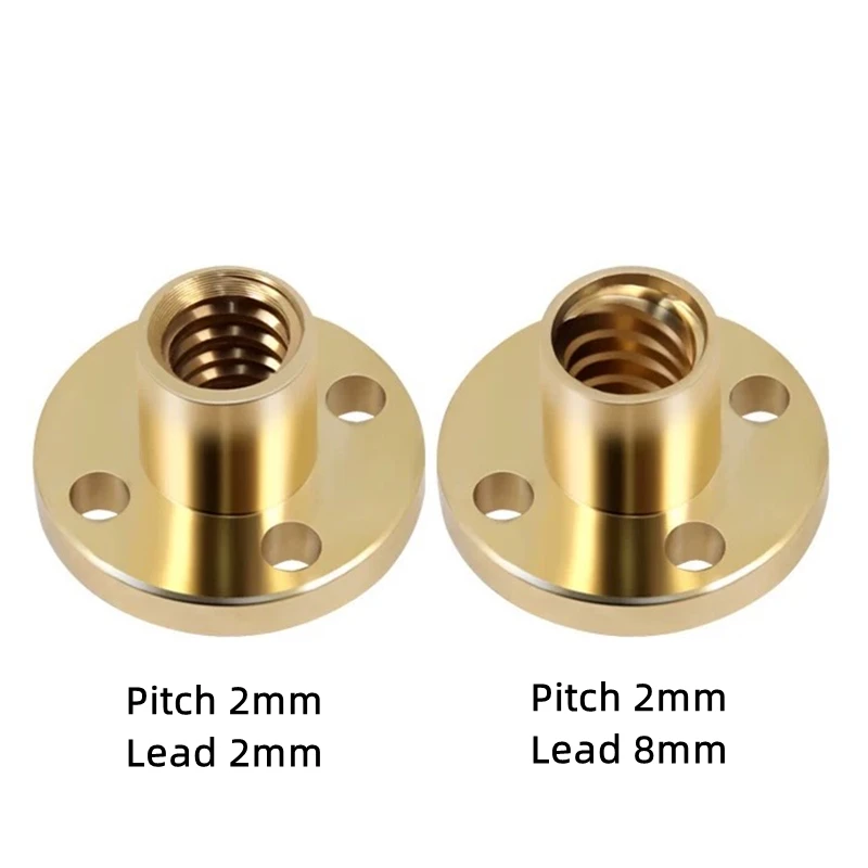 T8ねじ、丸型真鍮ナット、Hフランジ、ピッチ2mm、リード2 - Lead Screw 8Mm のレビューと価格